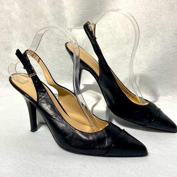 Nine West Leather Sling Back Heels. Size 10M. - Picture 3 of 8
